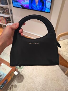 Daily Paper Nylon Black Mini Top-Handle Bag